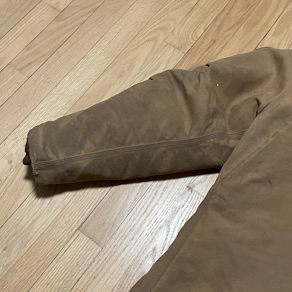 Carhartt Jacket Mens 2XL 48 Reg Insulated Chore Coat Barn Tan Brown Distressed - Picture 16 of 16